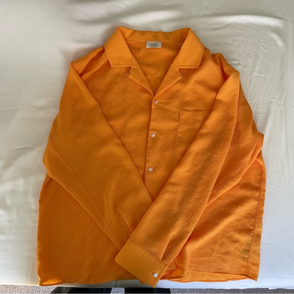 Wilfred Flowy Crepe Button Up Shirt